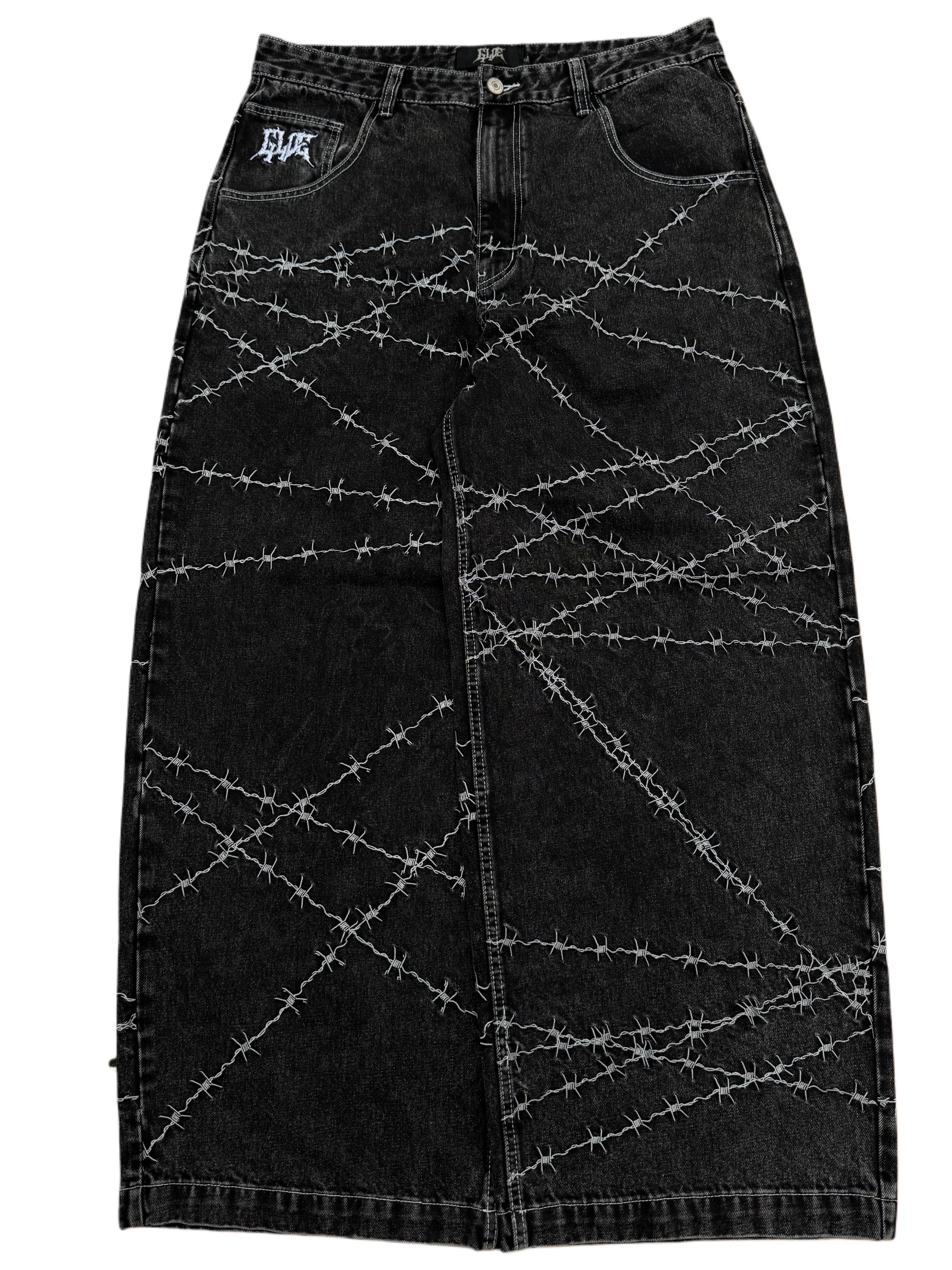 Black Wide Leg GLOE Barbwire Jeans - Image 3