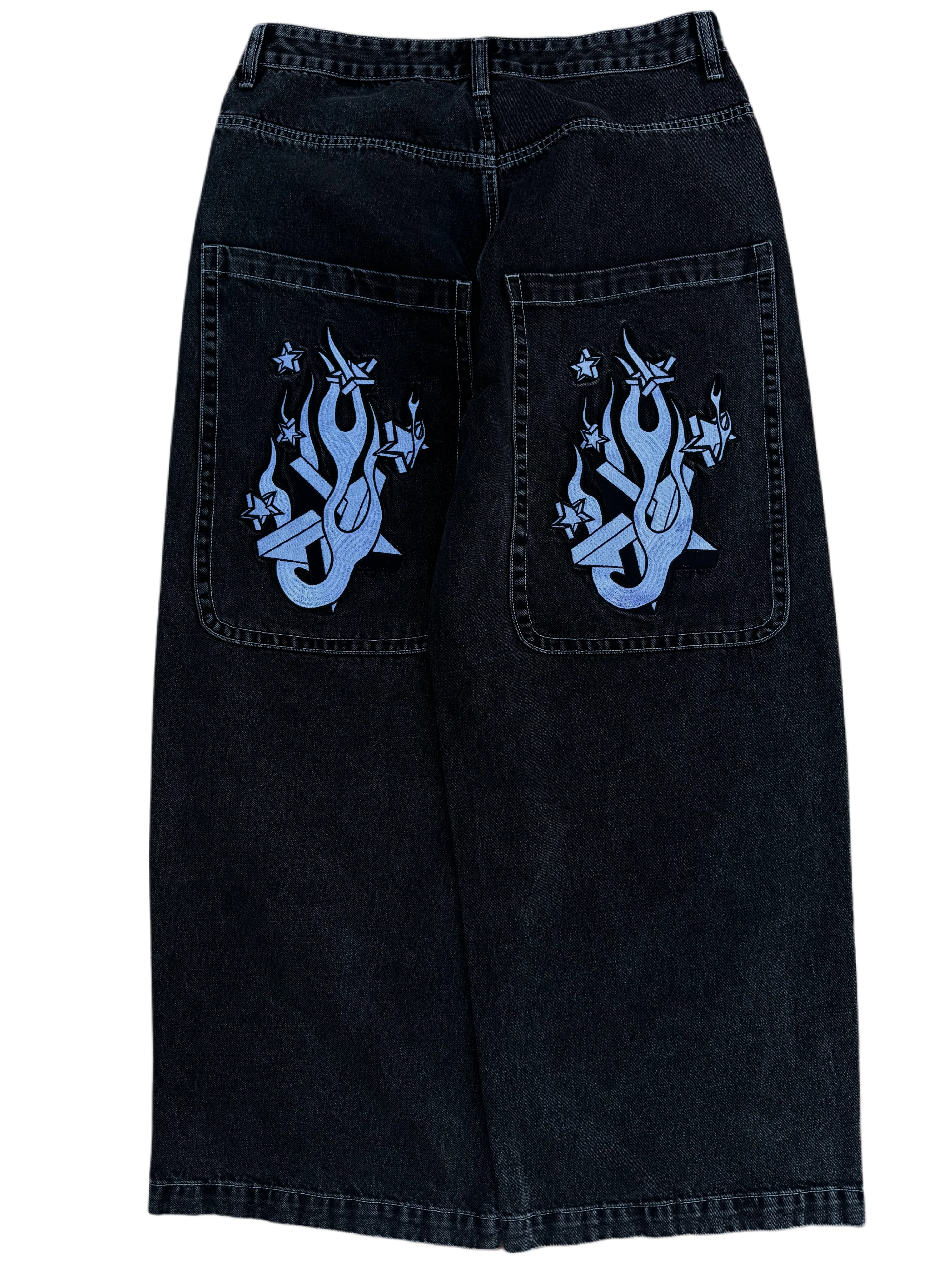 Black Wide Leg GLOE Star Jeans