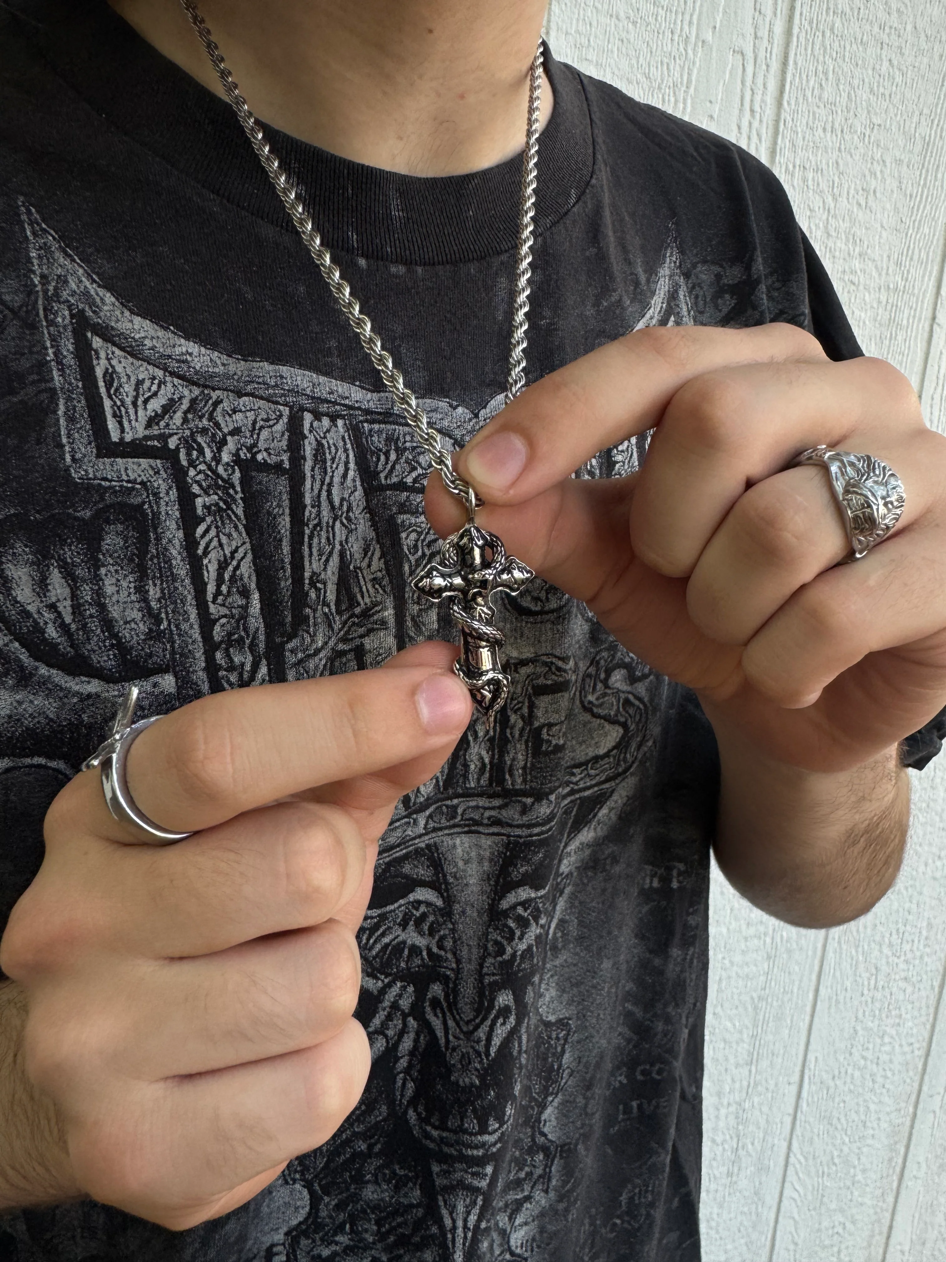 Stainless Steel GLOE Snake Cross Chain/Pendant - Image 3